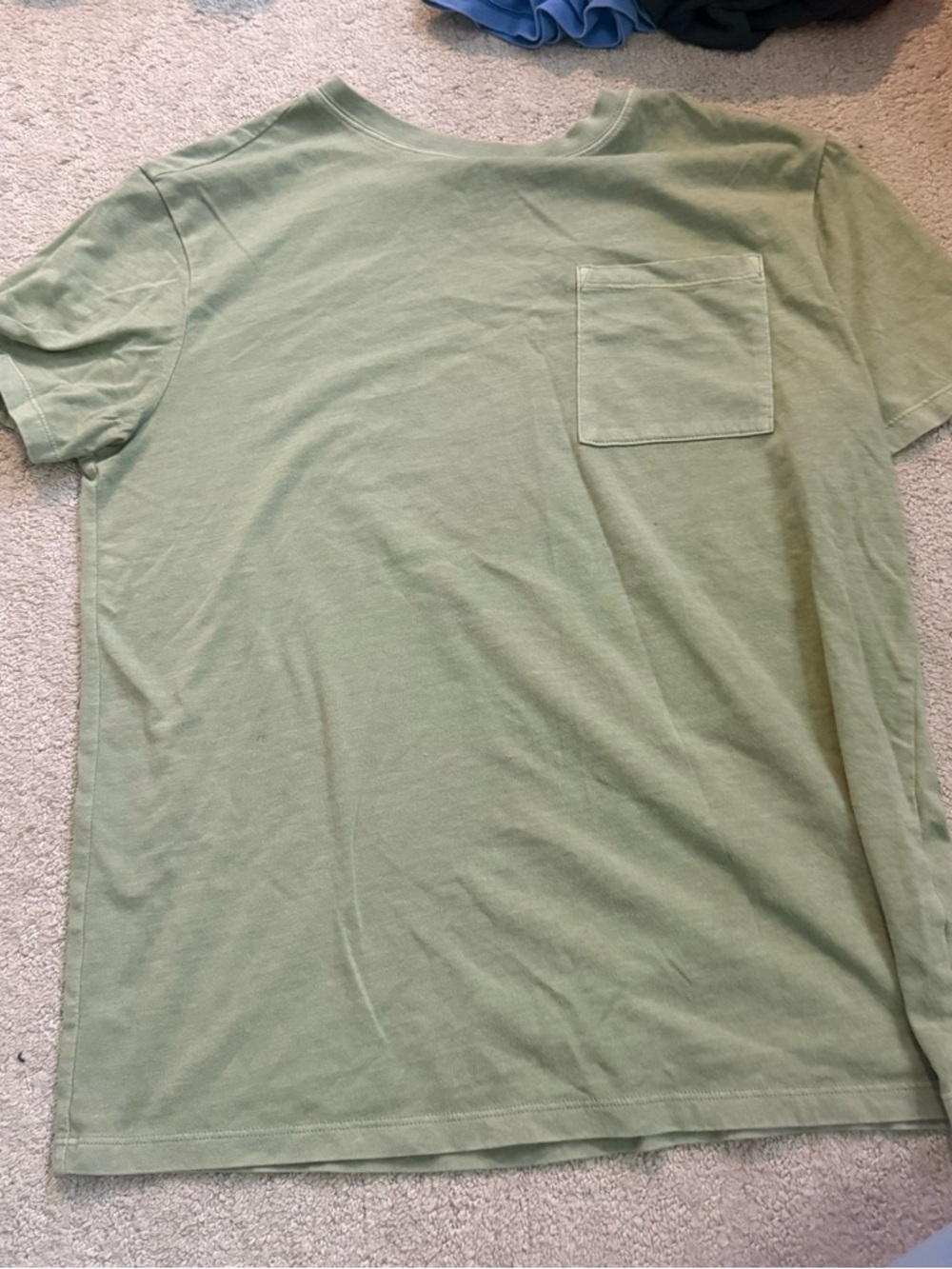 Men's Sage Green Pocket Crew Neck T-Shirt
